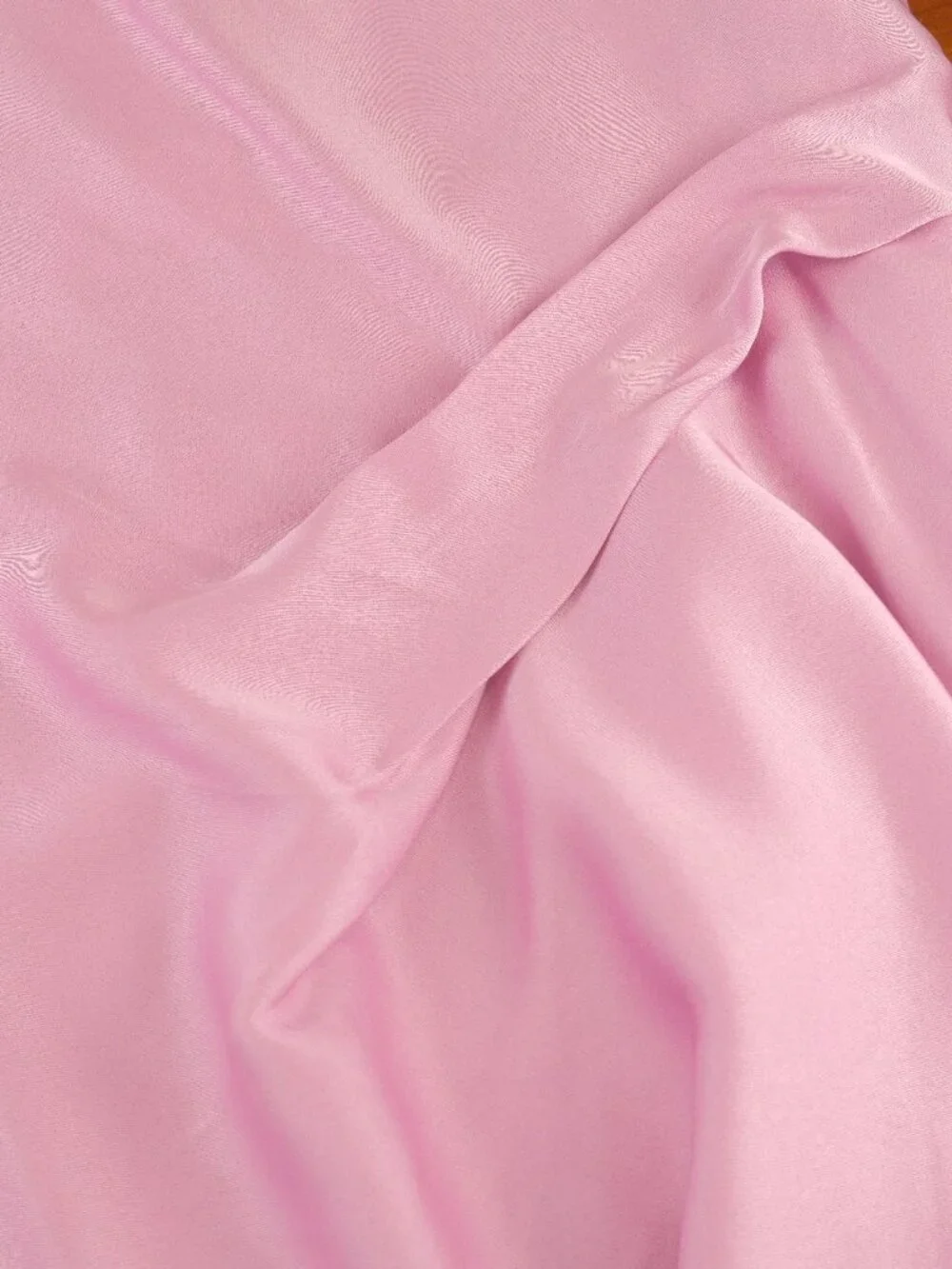 Reiss Zoey Satin Drape Ruched Midi Slip Dress, Light Pink, US 8 - Picture 6 of 11